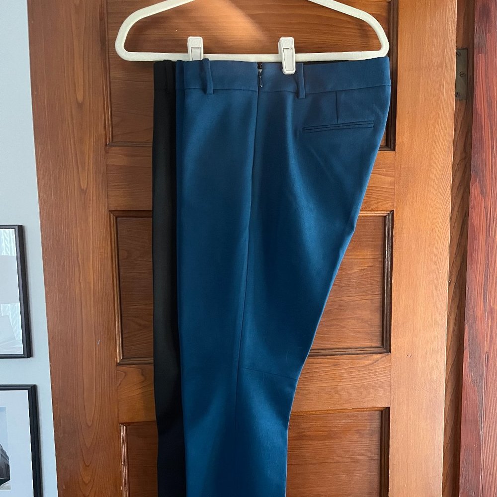 J.Crew Minnie pants - TWO pairs - Black and Teal - Size 8
